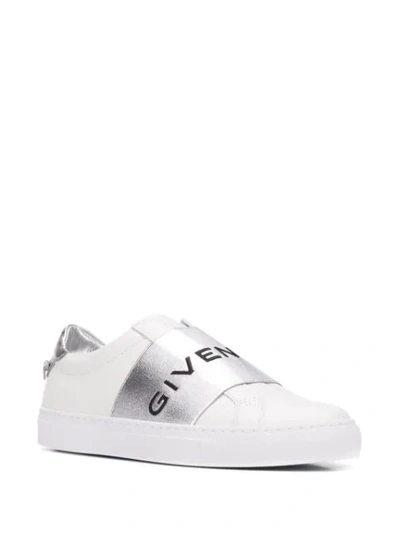 GIVENCHY METALLIZED STRAP SNEAKERS - 白色