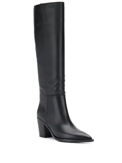 Gianvito Rossi Daenerys 70 Leather Knee-high Boots In Black