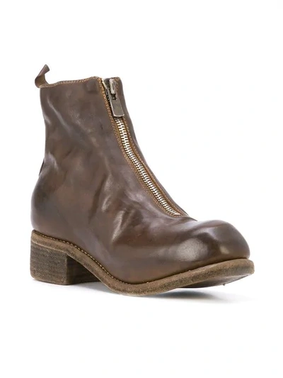 Shop Guidi Front Zip Boots In Brown