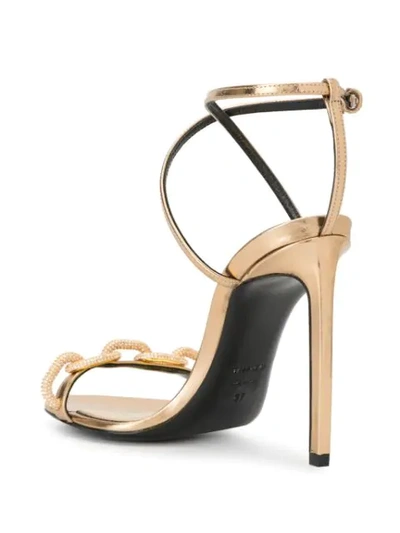 Shop Tom Ford Knot-detail Sandals In Gold