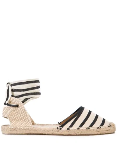 Shop Soludos Striped Espadrilles - White