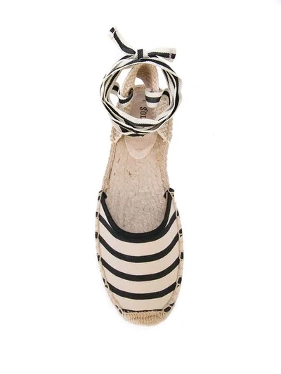 Shop Soludos Striped Espadrilles - White