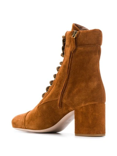 MIU MIU SUEDE ANKLE BOOTS - 棕色
