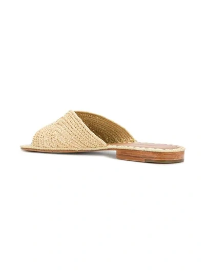 Shop Carrie Forbes Woven Slip-on Sandals In Brown
