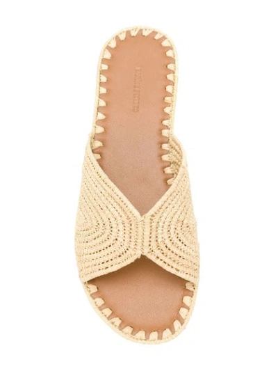 Shop Carrie Forbes Woven Slip-on Sandals In Brown