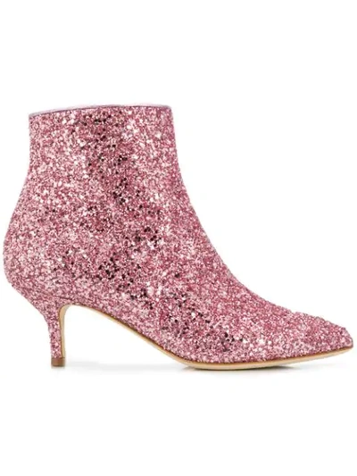 Shop Polly Plume Janis Glitter Boots In Pink