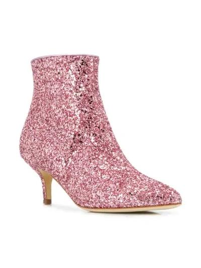 Shop Polly Plume Janis Glitter Boots In Pink