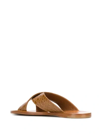 Shop Miu Miu Crisscross Strap Sandals In Brown