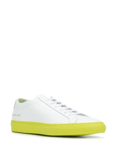 Shop Common Projects Achilles Coloured Sole Sneakers In White