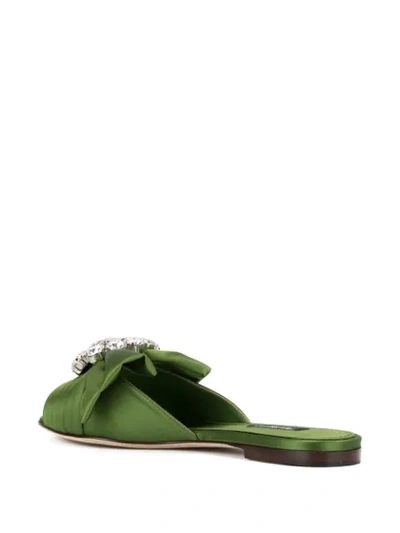 Shop Dolce & Gabbana 'bianca' Pantoletten In Green