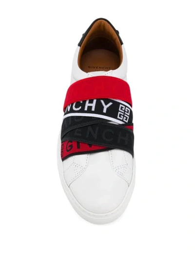 Shop Givenchy Logo Sneakers In 199 White Red Black