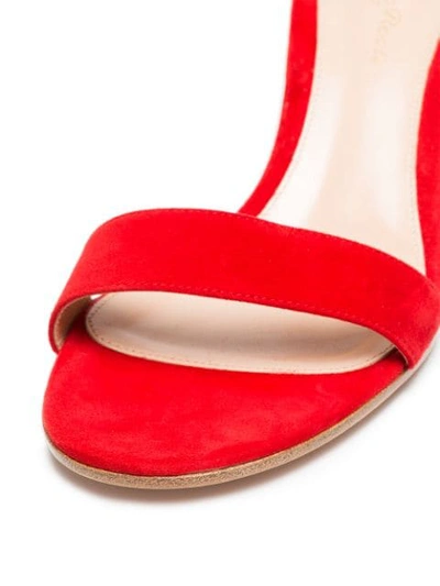 Shop Gianvito Rossi Red Portofino 60 Suede Sandals