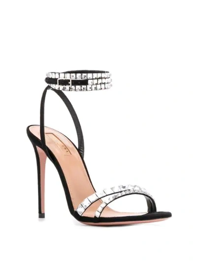 Shop Aquazzura So Vera 105mm Sandals In Black ,metallic