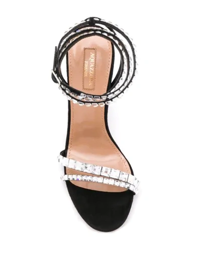 Shop Aquazzura So Vera 105mm Sandals In Black ,metallic