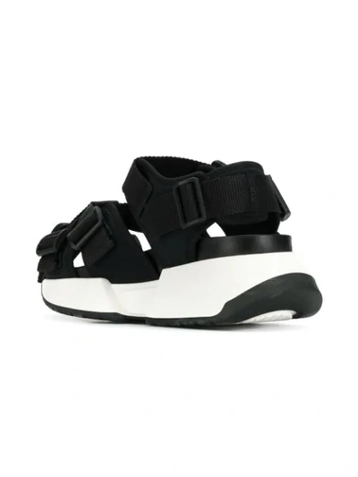 Shop Mm6 Maison Margiela Safety Strap Platform Sandals In Black