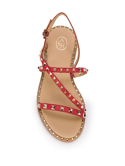 Shop Ash Studed Flat Sandals - Red