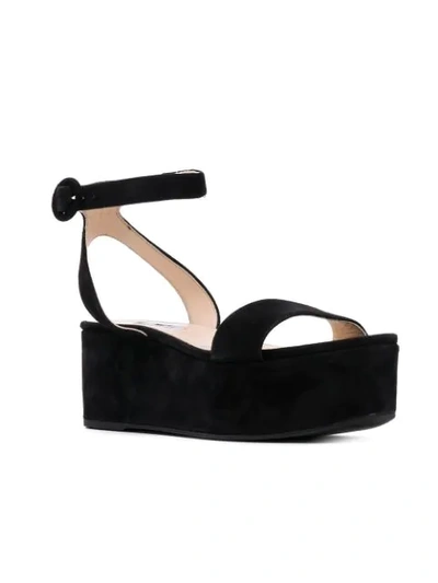 Shop Prada Flatform Sandals In Black