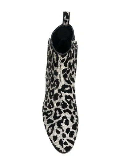 Shop Dolce & Gabbana Leopard Ankle Boots In Metallic