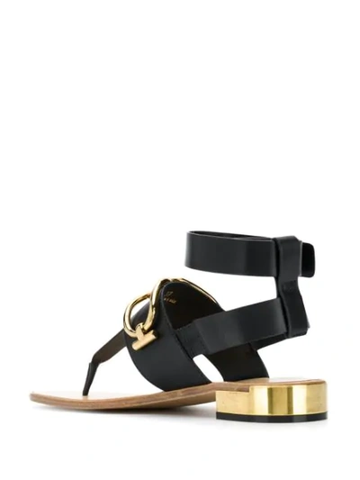 Shop Tod's Chain Strap Flat Sandals In Black