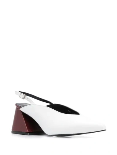 Shop Yuul Yie Pointed Slingback Mules In Bianco/marrone