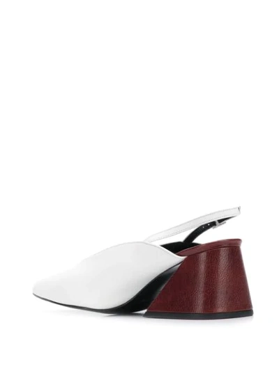 Shop Yuul Yie Pointed Slingback Mules In Bianco/marrone