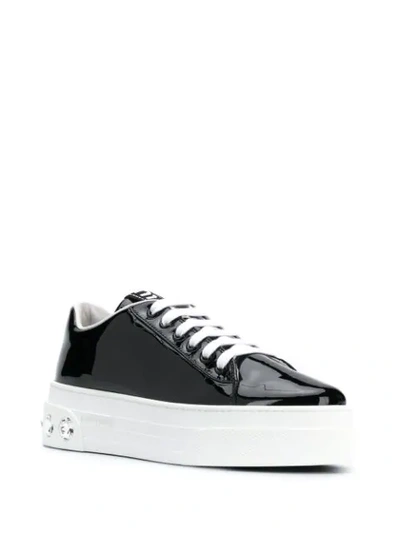 Shop Miu Miu Embellished Platform Sneakers - Black