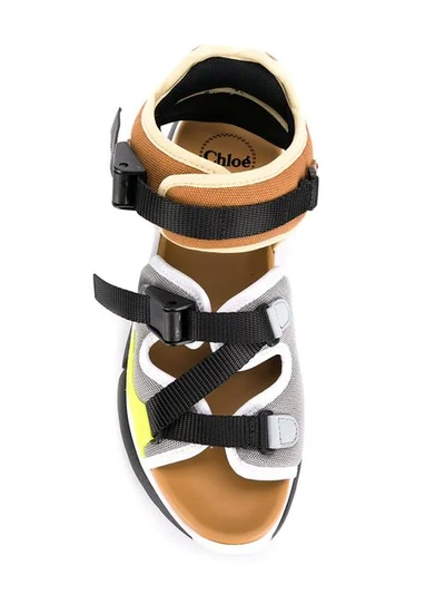 Shop Chloé Structured Sandals In Grey