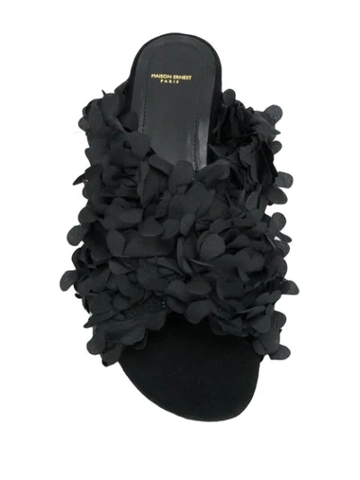Shop Maison Ernest Textured Slip-on Sandals In Black