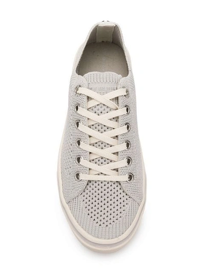 TOMMY HILFIGER KNIT LACE-UP SNEAKERS - 灰色