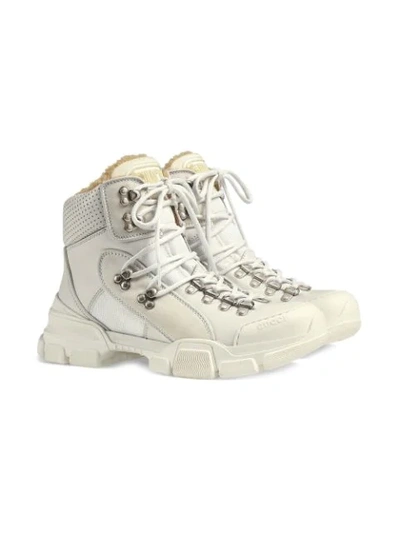 Shop Gucci Flashtrek High-top Sneaker With Wool In White