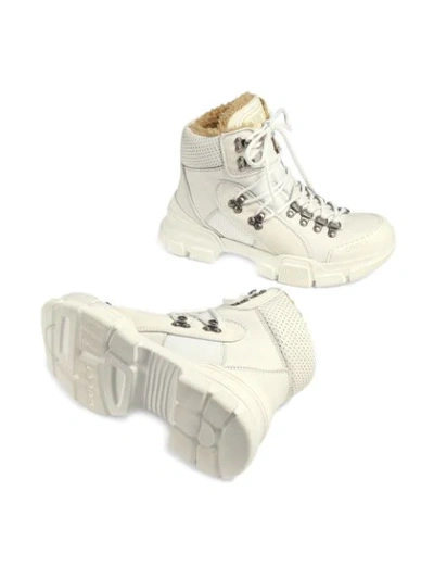 Shop Gucci Flashtrek High-top Sneaker With Wool In White
