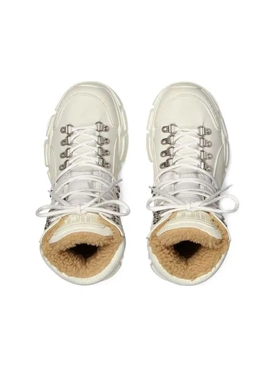 Shop Gucci Flashtrek High-top Sneaker With Wool In White