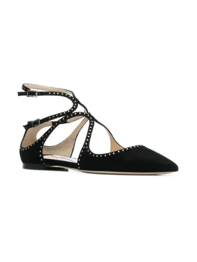 Shop Jimmy Choo Lancer Flat Ballerina Shoes - Black