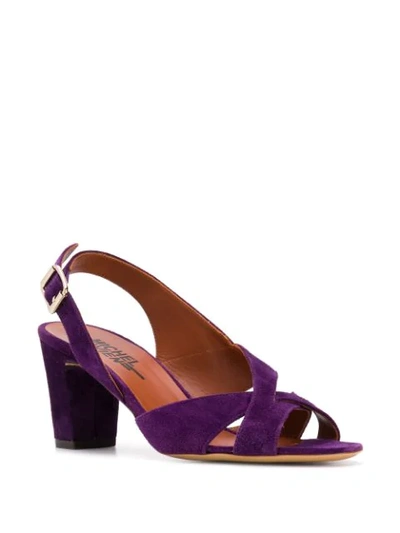 Shop Michel Vivien Velvet Heeled Sandals In Purple