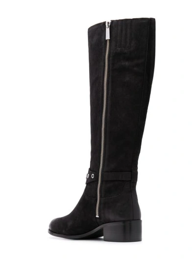 Shop Michael Michael Kors Buckle High Boots In Black