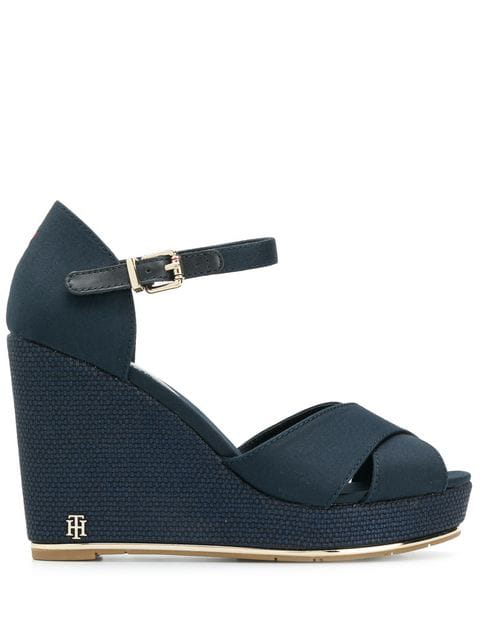 tommy hilfiger navy wedge sandals