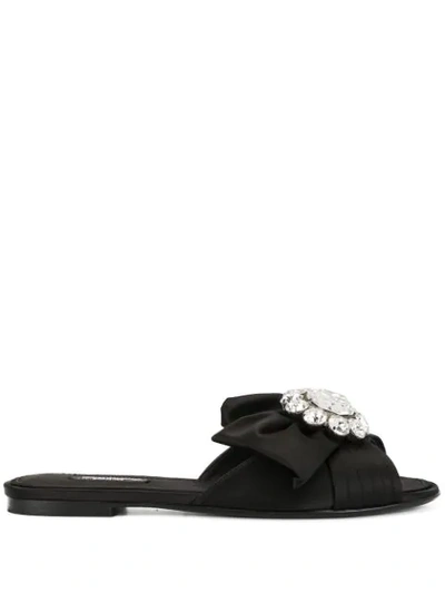 Shop Dolce & Gabbana Bianca Slides In Black