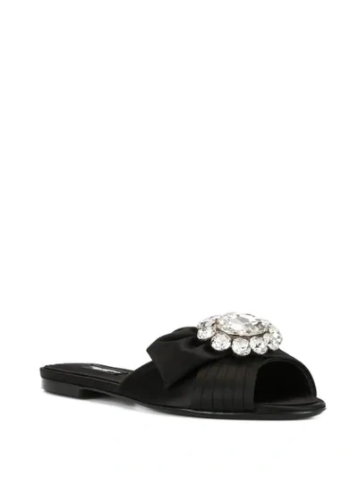 Shop Dolce & Gabbana Bianca Slides In Black