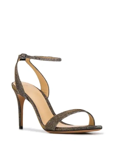 Shop Alexandre Birman Glitter Heeled Sandals - Gold