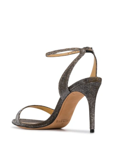 Shop Alexandre Birman Glitter Heeled Sandals - Gold