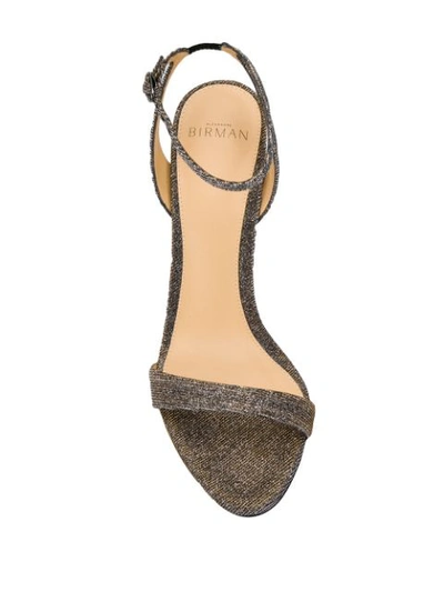 Shop Alexandre Birman Glitter Heeled Sandals - Gold
