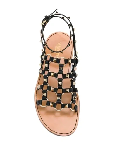 Shop Valentino Garavani Rockstud Caged Sandals In Black