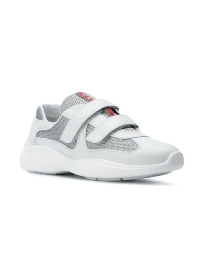 Shop Prada Touch-strap Sneakers In White