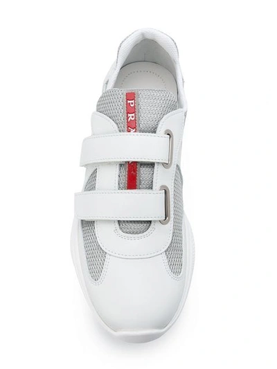 Shop Prada Touch-strap Sneakers In White