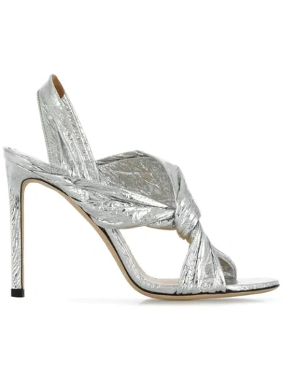 Shop Jimmy Choo Silver Lalia 100 Sandals