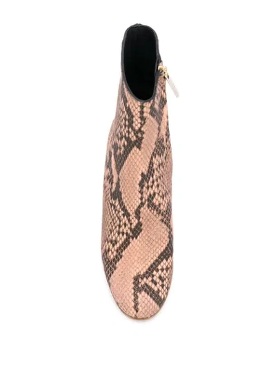 Shop Red Valentino Red(v) Snake Print Boots In Neutrals
