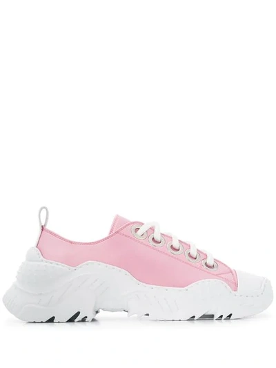 Shop N°21 Satin Chunky Sole Sneakers In Pink