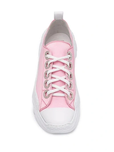Shop N°21 Satin Chunky Sole Sneakers In Pink