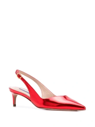 Shop Stuart Weitzman 'edith' Pumps In Red