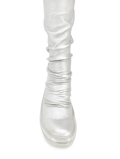 Shop Rick Owens Stocking Sneakers In 180 Silver